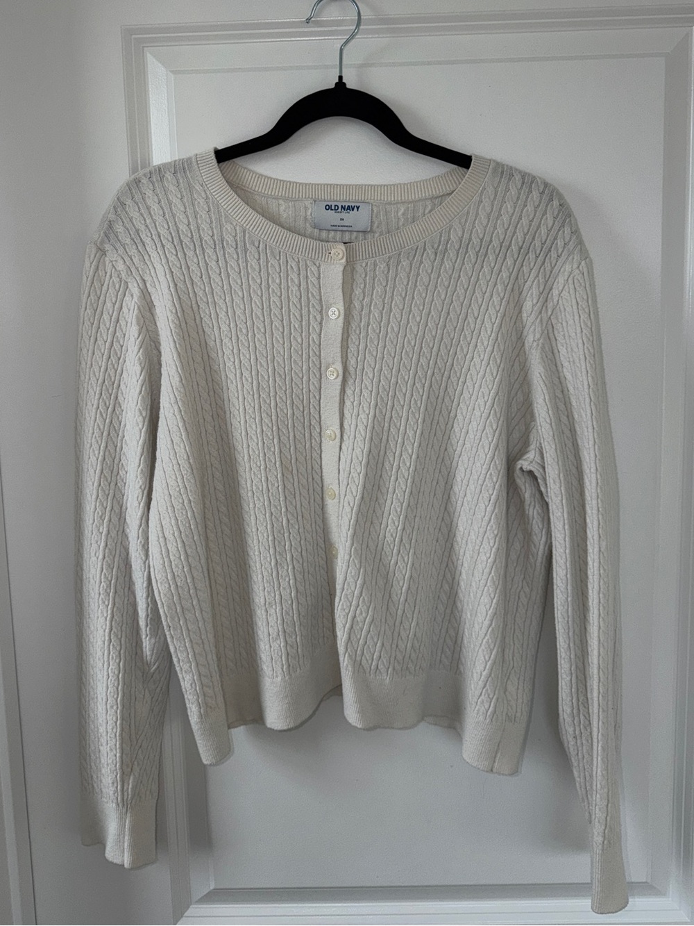 Old Navy Cable Knit Button Front Cardigan Sweater Ivory 2X XXL
